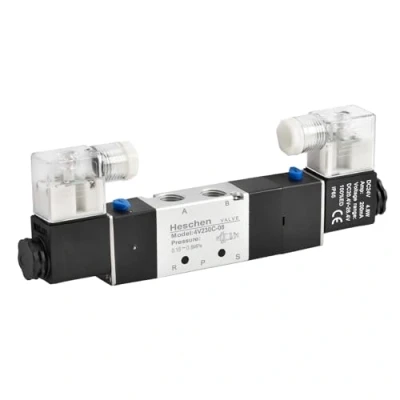 Afbeelding van Heschen Elektrisch pneumatisch magneetventiel 4V230 08C 24VDC 4,8W PT1/4 5 weg 3 posities CE