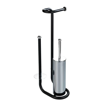 Afbeelding van WENKO Toiletbutler Universalo zwart Toiletborstel met houder, Toiletrolhouder en Reserverolhouder