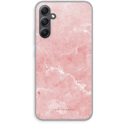 Afbeelding van Case Company® hoesje geschikt voor Samsung Galaxy A34 Roze marmer Soft Cover Telefoonhoesje Bescherming aan alle Kanten en Schermrand