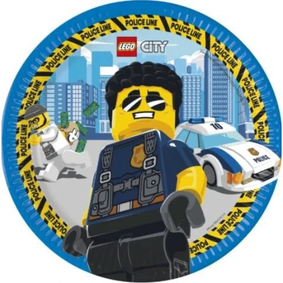 Afbeelding van Procos Feestborden Lego City 23 Cm Karton Blauw 8 Stuks