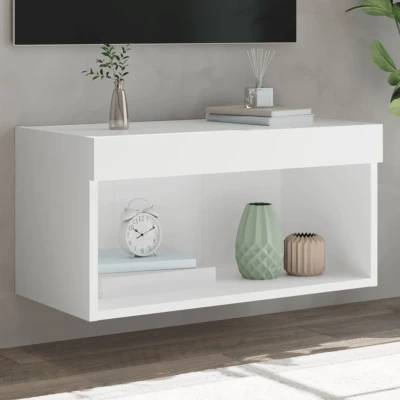 Afbeelding van Tv meubel met LED verlichting 60x30x30 cm wit