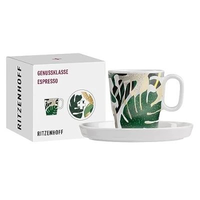 Afbeelding van RITZENHOFF 3721004 Serie Genussklasse nr. 4 Espressobeker van porselein met schotel, 95 ml