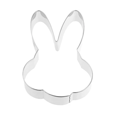 Afbeelding van Dr. Oetker Koekjessnijder in de vorm van een konijnenkop, groot formaat voor koekjes en uit Goldiges Ostern serie (zilver)