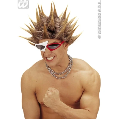 Afbeelding van Widmann Punk &amp; Rock Kostuum Pruik, / Techno Bruin, Blond Carnavalskleding Verkleedkleding