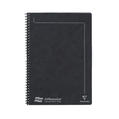 Afbeelding van Clairefontaine 4862Z Notitieboek, spiraalbinding, Europa, zwart, A4, 21 x 29,7 cm, 120 gelinieerde afneembare pagina&#039;s, wit papier, 90 g, omslag met glanskaart