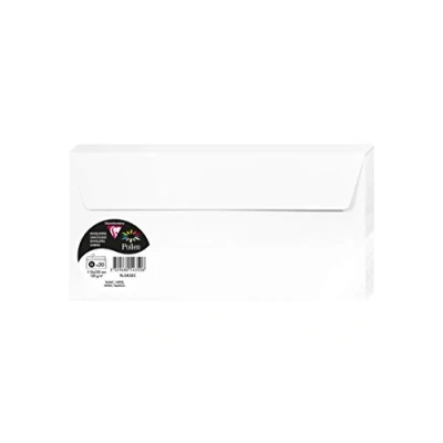 Afbeelding van Clairefontaine 5435C, verpakking met 20 zelfklevende enveloppen, formaat DL, 11 x 22 cm, 120 g/m², kleur: wit, uitnodiging voor evenementen en correspondentie, Pollen serie, glad papier van hoge