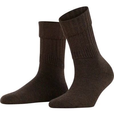 Afbeelding van FALKE Striggings Rib warme dikke merinowol sokken dames bruin Maat 39 42