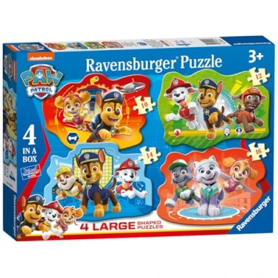 Afbeelding van Ravensburger Paw Patrol 4 grote gevormde jigsaw puzzels (10, 12, 14, 16 stuks) voor kinderen leeftijd 3 jaar oud educatief speelgoed peuters