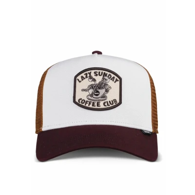 Afbeelding van Djinn&#039;s Trucker HFT Coffee CLUB Pet, Maat: One Size, White brown