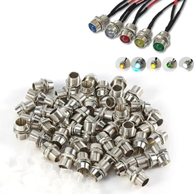 Afbeelding van Jadeshay led houder, 5 mm, 50 stuks, zilverkleurig, houder voor displaypaneel 8 lamphouder van verzinkt aluminium