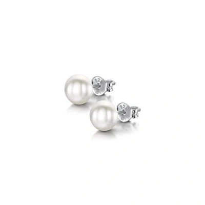 Afbeelding van Amberta Damesoorbellen van 925/1000 Sterling zilver met parels, zilver, Parel