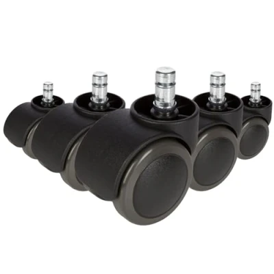 Image de Hjh office 619006 5 roulettes pour sols durs siège de bureau 11 mm / 50