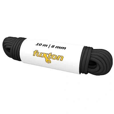 Afbeelding van fuxton® Rubberen koord (8 mm x 10 m), elastisch touw, per meter, zwart