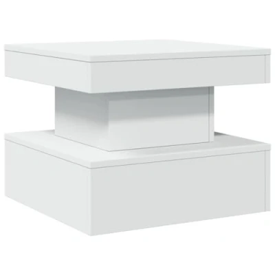 Image de vidaXL Table basse avec lumières LED blanc 50x50x40 cm839854