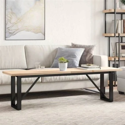 Afbeelding van vidaXL Salontafel O frame 160x40x45,5 cm grenenhout en gietijzer