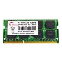 Afbeelding van G.Skill SO DDR3 4GB PC 1066 CL7 4GBSQ Werkgeheugenmodule voor laptop 4 GB 1 x Non ECC MHz 204 pins DIMM 7 20 F3 8500CL7S