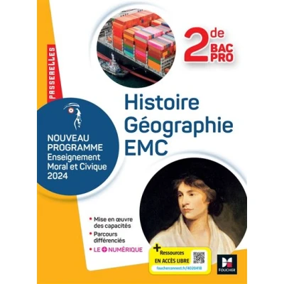 Image de Passerelles HISTOIRE GÉOGRAPHIE EMC 2de Bac Pro Ed. 2024 Livre élève