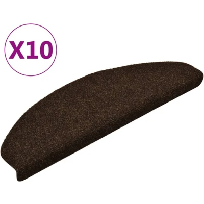 Afbeelding van Trapmatten zelfklevend 10 st 65x21x4 cm naaldvilt bruin