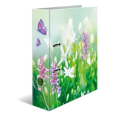 Afbeelding van Herma 19561 Ordner A4 wilde bloemen, 7 cm breed, hefboommotief van karton, met binnenprint, voor school en kantoor, robuust kinderen, jongens meisjes