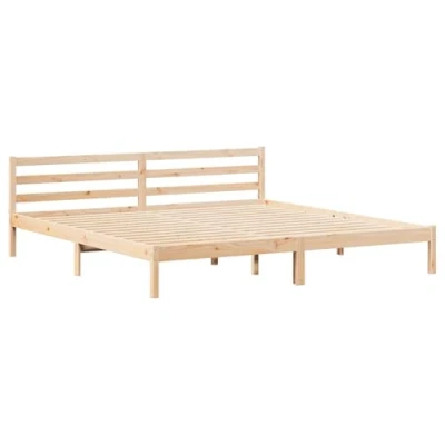 Afbeelding van vidaXL Bedframe met Hoofdbord 200x210 cm Massief Hout Grenen