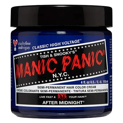 Image de Manic Panic After Midnight Classic Crème, teinture capillaire bleue semi permanente vegan et respectueuse des animaux, 118 ml