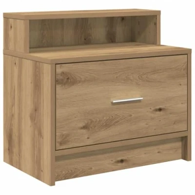 Afbeelding van vidaXL Nachtkastje met lade 51x31x47 cm artisanaal eikenkleurig