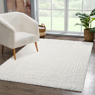 Afbeelding van Vloerkleed Focus Uni Hoogpolig Fluffy Scandinavisch Creme 160x230 CM