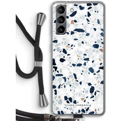 Afbeelding van Case Company® hoesje met Koord geschikt voor Samsung Galaxy S21 Terrazzo N1 Telefoonhoesje Zwart Bescherming aan alle Kanten en Over de Schermrand