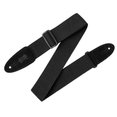Afbeelding van Levy&#039;s Leathers 5,1 cm lange katoenen gitaarband met suède uiteinden en tri line instelling., zwart.