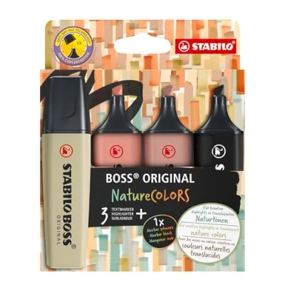 Afbeelding van Markeerstift STABILO Boss 70/4 nature colors etui à 4 stuks
