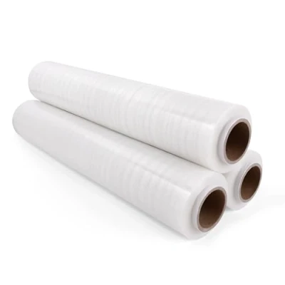 Afbeelding van Inoverse 3 rollen transparante stretchfolie voor meubels en verhuizing, handstretchfolie, rol stretchfolie, verpakkingsmateriaal, 40 cm/900 g