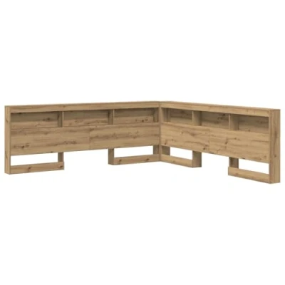 Afbeelding van vidaXL Opberghoofdbord artisanaal eikenkleurig 200 cm Bewerkt hout