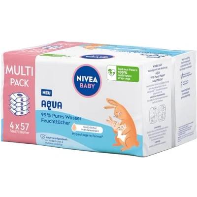 Afbeelding van NIVEA Baby Aqua 4 x 57 vochtige doekjes