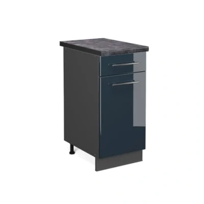 Afbeelding van Vicco Keukenonderkast Fame Line, Donkerblauw hoogglans/Antraciet, 40 cm , WB Antraciet
