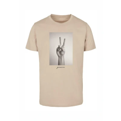 Afbeelding van Mister Tee Peace SIGN Tshirt print, Heren, Maat: XL, Sand