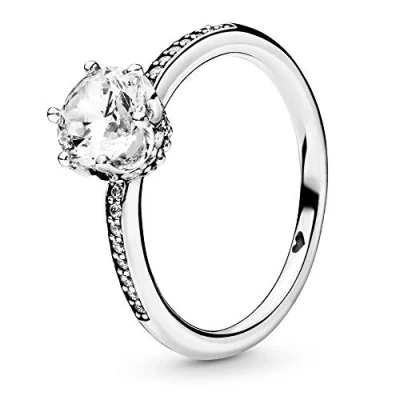Afbeelding van PANDORA Signature Glinsterende kroonring van sterling zilver met heldere zirkonia, Metaal, Zirkonia