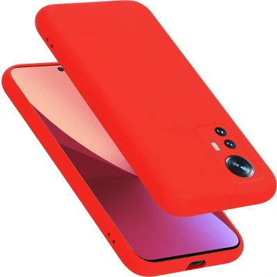 Afbeelding van Cadorabo Hoesje geschikt voor Xiaomi 12 / 12X in LIQUID ROOD Beschermhoes gemaakt van flexibel TPU silicone Case Cover