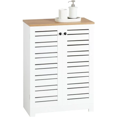 Afbeelding van SoBuy BZR41 W Onderkast, opbergkast, kast voor keuken, badkamer, toilet, badkamermeubel met 2 deuren, 60 x 30 82 cm (l b h)
