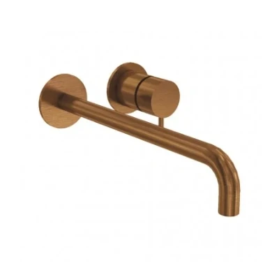 Afbeelding van Waterevolution Flow inbouw wastafelkraan PVD Geborsteld Koper met uitloop 21cm T116CPE 21