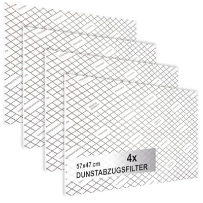 Afbeelding van COM FOUR® 4 x afzuigkap filter met hoge filterprestaties 1 mm universeel plat filter, op maat te snijden verzadigingsindicator (met indicator stuks)