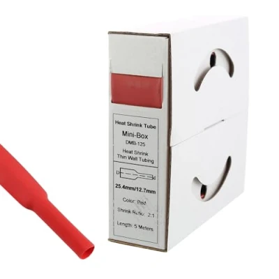 Image de Offgridtec Gaine thermorétractable de 5 m 25,4 mm &gt; 12,7 Rouge