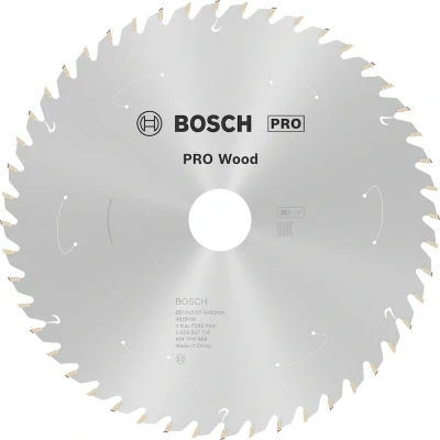 Image de BOSCH 2608837714 lame de scie circulaire Standard pour bois scies sans fil 210 x 30 1.7/1.2 mm, 48T