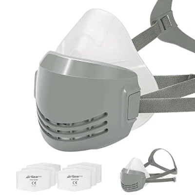 Afbeelding van AirGearPro D 200 Herbruikbaar adembeschermingsmasker, stofdicht, met filters voor schilderen, werken, knutselen, schuren