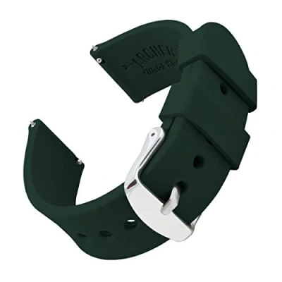 Afbeelding van Archer horlogebanden Gekleurde Rubber horlogeband vervangende siliconen band voor klassieke of aangesloten horloges snel los ruime keuze aan kleuren, Engels Groen, 20mm (Voir notre diagrame)