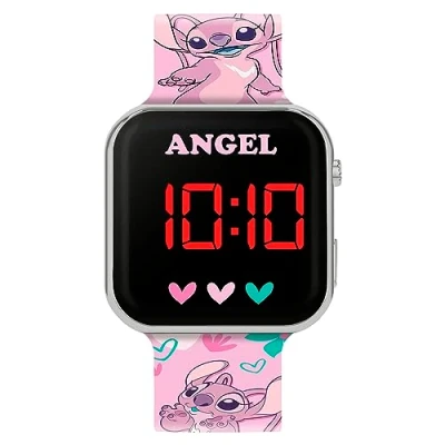 Afbeelding van DISNEY Lilo and Stitch LAS4087 Led horloge, Roze, één maat, met riem, Riem
