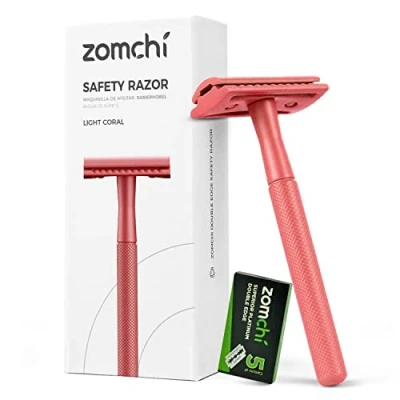 Image de ZOMCHI Rasoir de surete femme metal Manuel homme et sécurité reutilisable Rouge