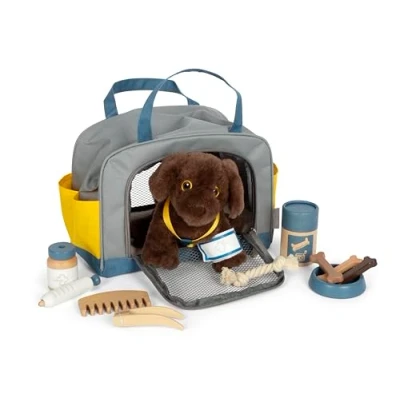 Afbeelding van Small Foot Knuffel Hond met Draagtas en Verzorgingsset