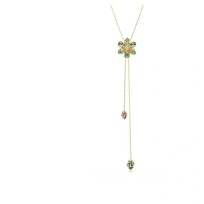 Afbeelding van Idyllia Fleur Multicolore Doré Collier Y Swarovski