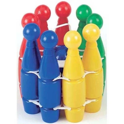 Afbeelding van BLUE SKY 9 XXL bowlingkegels behendigheidsspel en outdoor 046435 meerkleurig kunststof 25 cm speelgoed voor kinderen vanaf 3 jaar