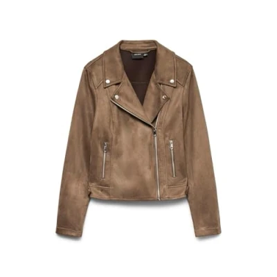 Image de VERO MODA VMJOSE NOOS Veste courte en daim synthétique pour femme Chocolate Chip, taille L, Chocolat, L